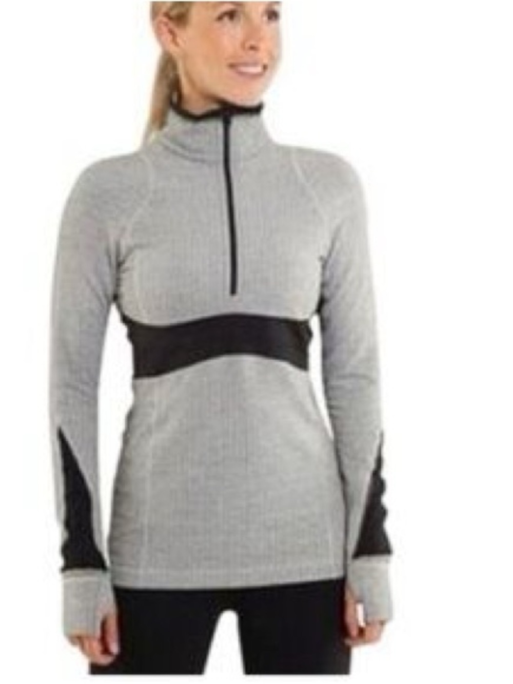 Lululemon Women’s Herringbone Grey Full Tilt Half Zip Pullover, Size 2